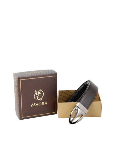 

ZEVORA Men Brown Textured Belt
