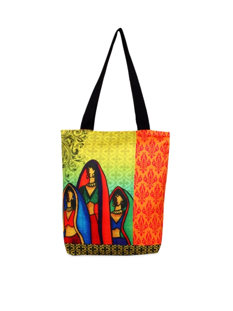 

All Things Sundar Green & Orange Printed Tote Bag
