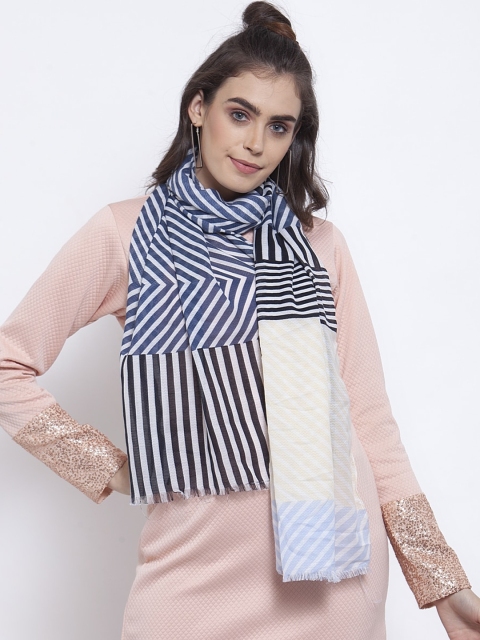 

J Style Women Blue & White Printed Stole