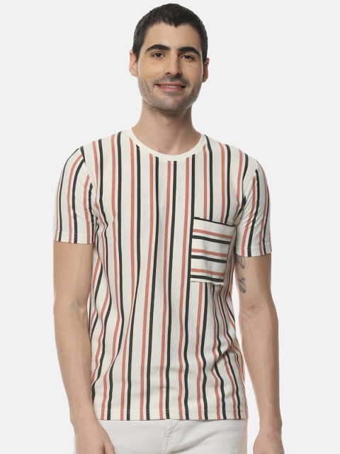 

Campus Sutra Men Off-White Printed Round Neck T-shirt