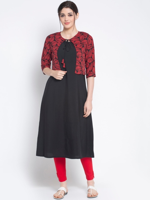

ALC Creations Women Black Printed A-Line Kurta