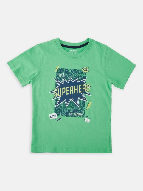 

CHALK by Pantaloons Boys Green Printed Round Neck T-shirt