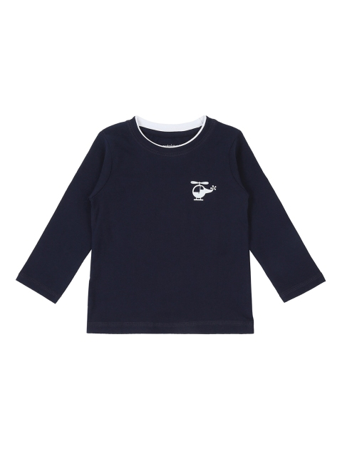 

Pantaloons Baby Boys Navy Blue Solid Round T-shirt