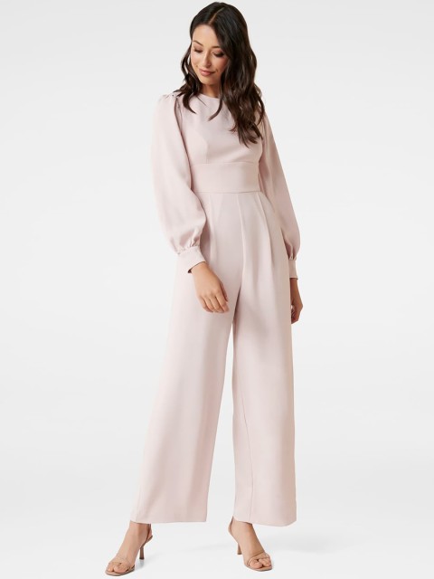 

Forever New Women Pink Solid Bow Back Jumpsuit