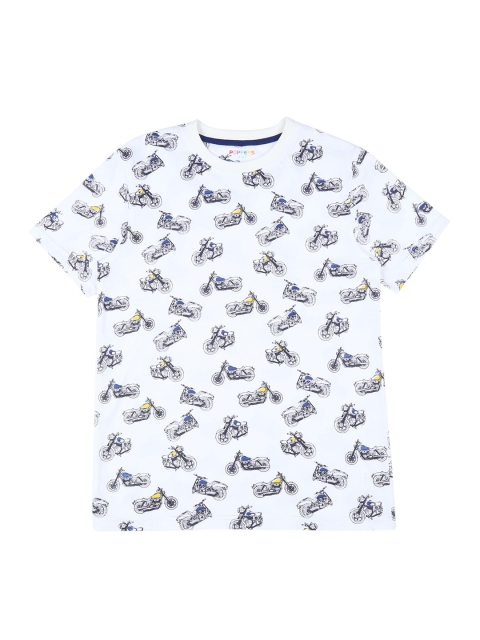 

POPPERS by Pantaloons Boys White Printed Round Neck T-shirt