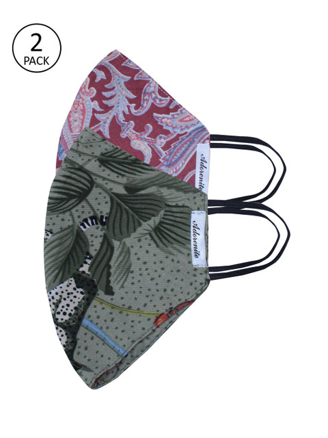 

ADORENITE Women Pack Of 2 Printed 2-Ply Reusable Cloth Mask, Pink