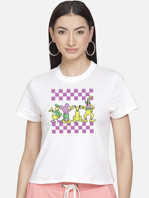 

Free Authority Women White Mickey & Friends Printed T-shirt