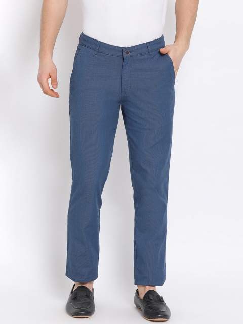 

COBB Men Blue Slim Fit Solid Regular Trousers