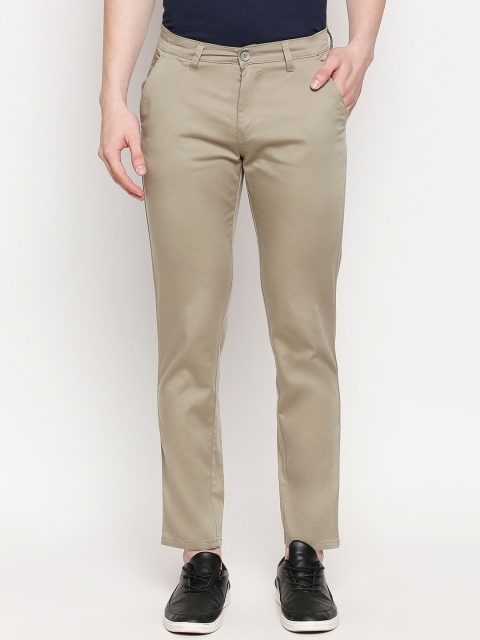 

Solemio Men Beige Slim Fit Chinos Trousers