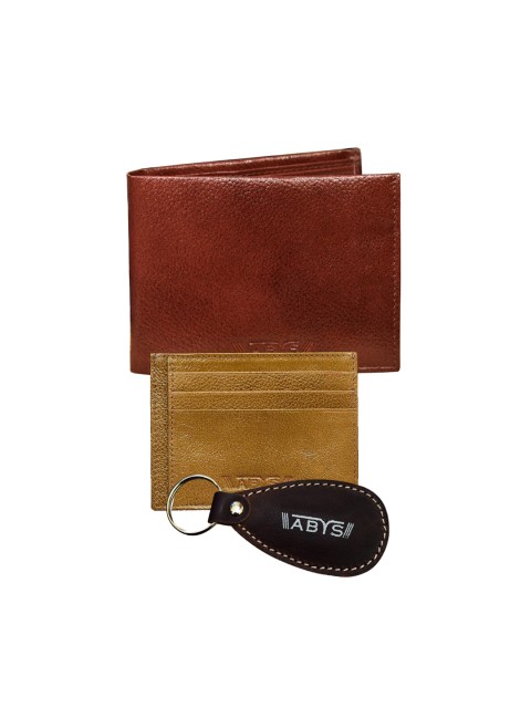 

ABYS Men Brown Genuine Leather Accessory Gift Set
