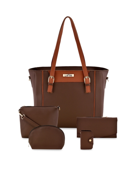 

LaFille Brown Solid Shoulder Bag Combo