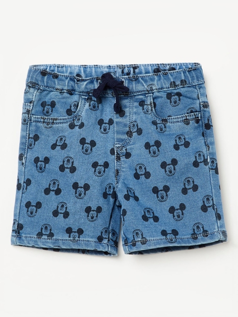 

Juniors by Lifestyle Boys Blue Printed Regular Fit Denim Shorts