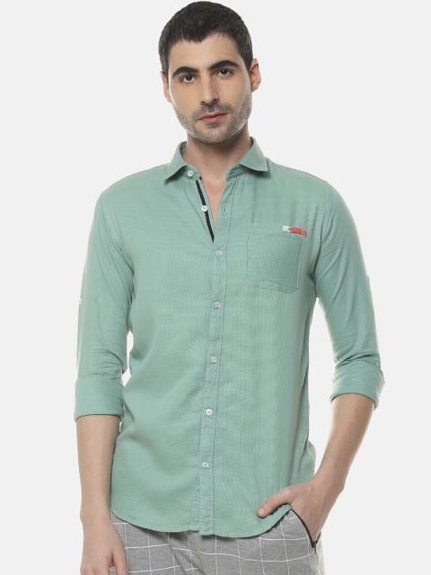 

Campus Sutra Men Green Regular Fit Solid Casual Shirt