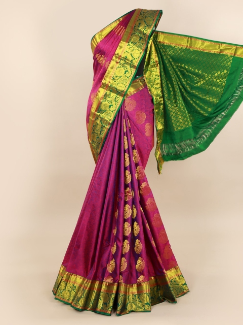 

Pothys Violet Pure Silk Woven Design Kanjeevaram Saree