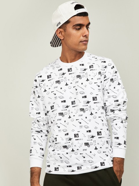 

Smiley World Men White Printed Sweatshirt