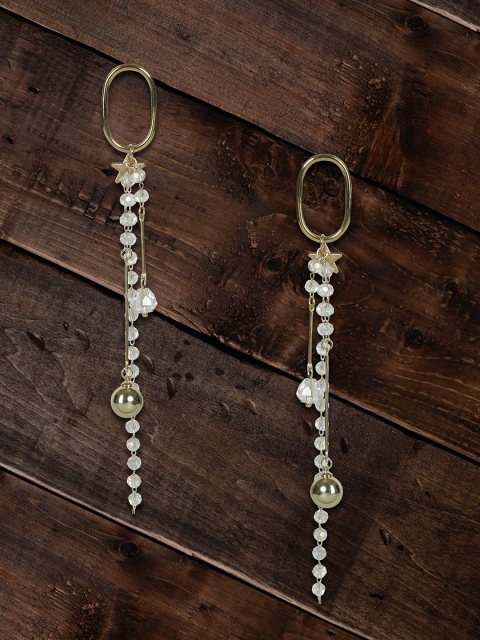 

MIDASKART Gold-Toned Contemporary Drop Earrings