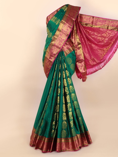 

Pothys Green Pure Silk Woven Design Kanjeevaram Saree