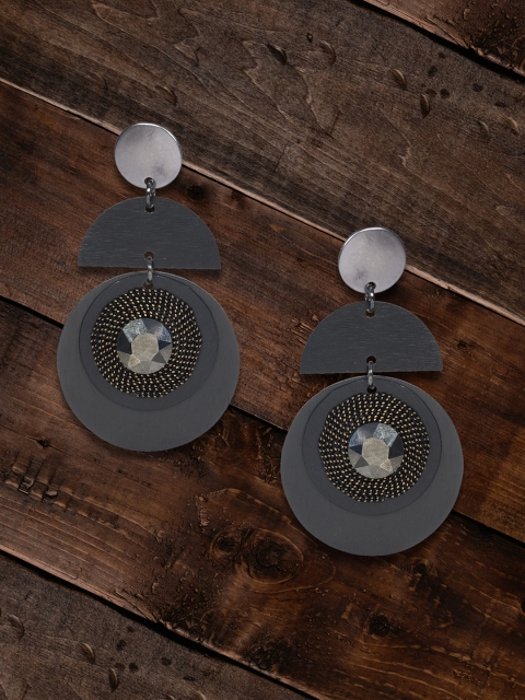 

MIDASKART Black Contemporary Drop Earrings