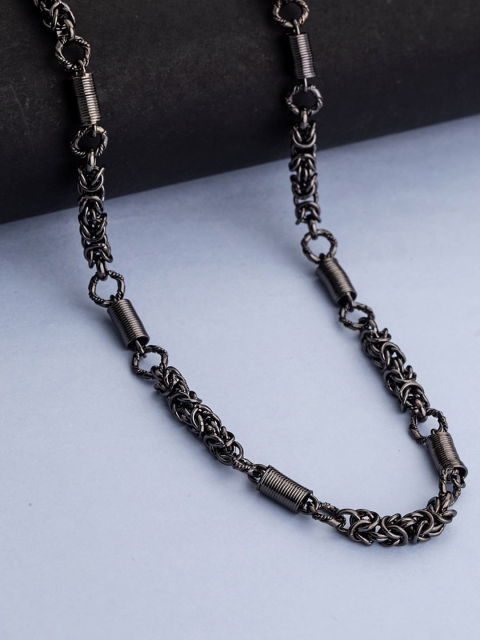 

Dare by Voylla Men Black Brass Rhodium-Plated Chain