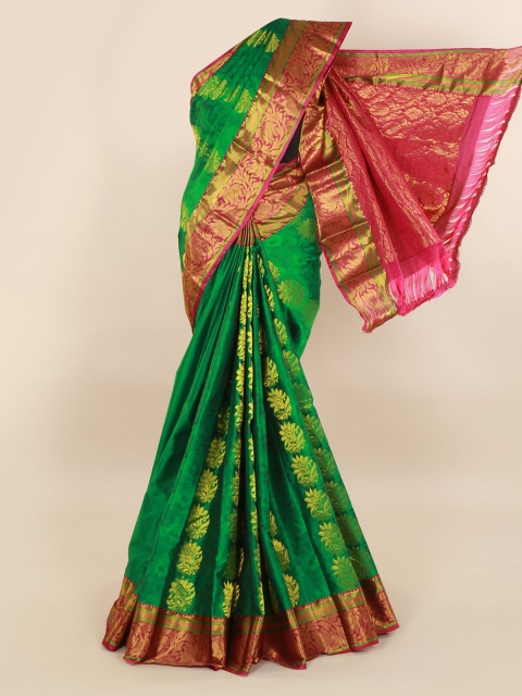 

Pothys Green Pure Silk Woven Design Kanjeevaram Saree