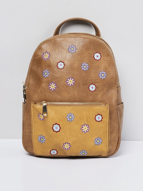 

max Women Brown Solid Backpack