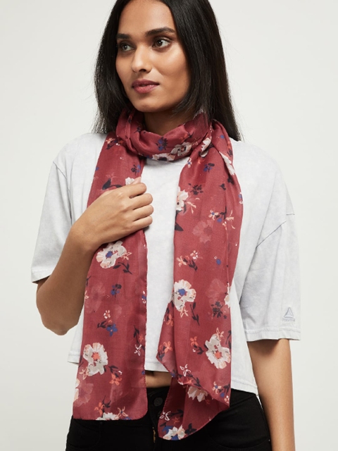 

max Women Maroon & White Printed Scarf