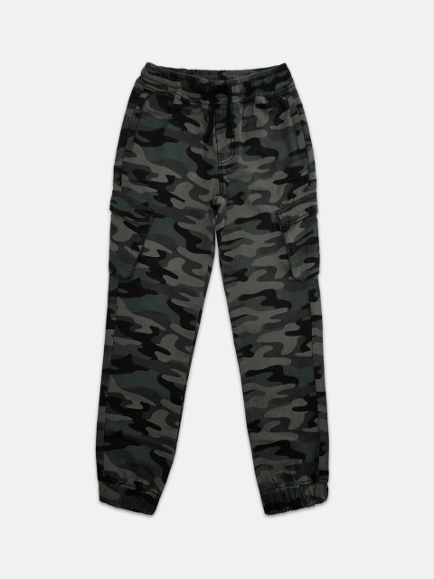 

Pantaloons Junior Boys Olive Green Regular Fit Printed Joggers