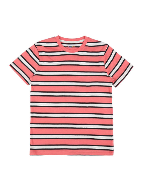 

POPPERS by Pantaloons Boys Orange Striped Round Neck T-shirt