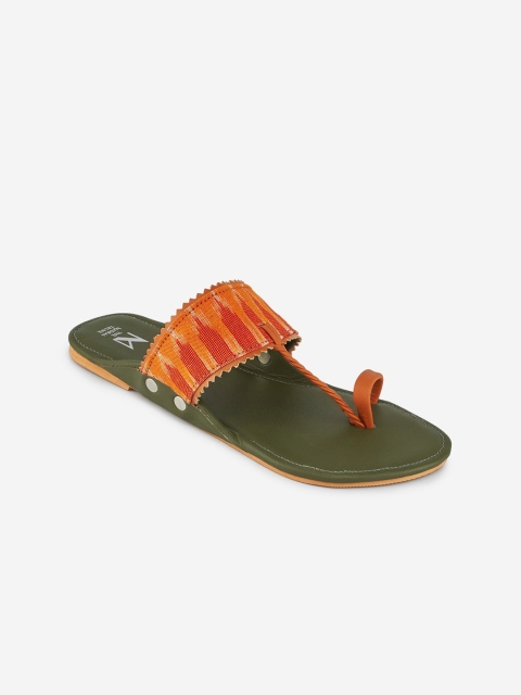

THE MADRAS TRUNK Women Green Colourblocked One Toe Flats