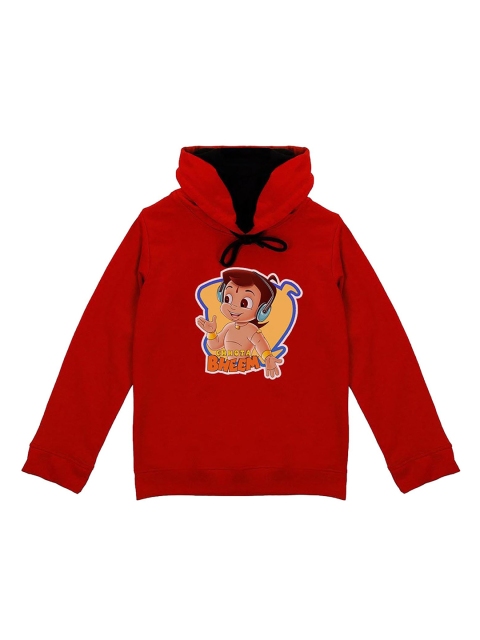 

Chhota Bheem Boys Red Printed Hooded Sweatshirt