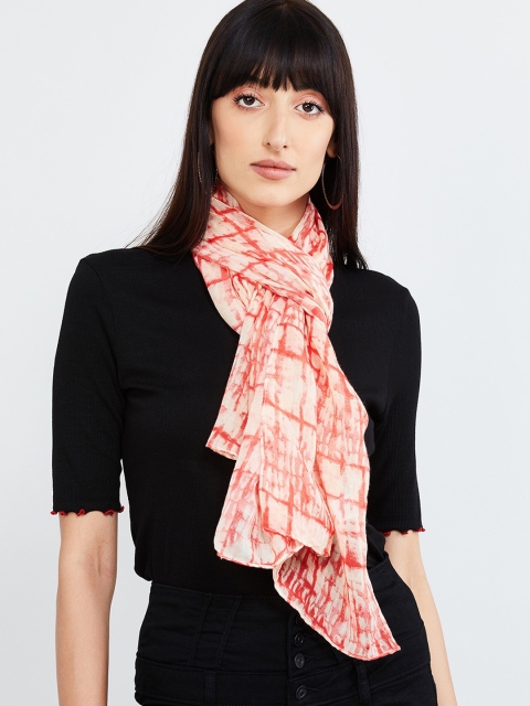 

max Women Orange & White Printed Scarf