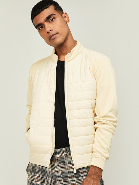 

Fame Forever by Lifestyle Men Cream-Coloured Solid Puffer Jacket