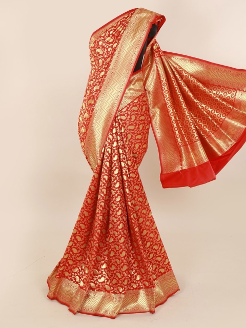 

Pothys Red Pure Silk Woven Design Banarasi Saree