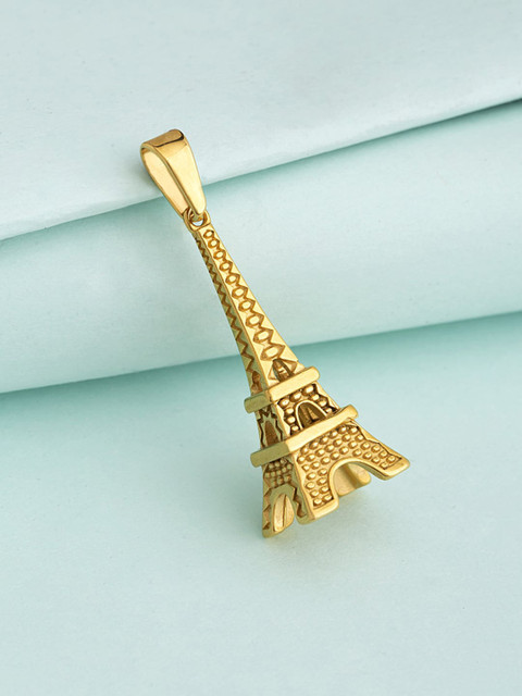 

Dare by Voylla Men Gold-Plated Royal Eiffel Tower Shaped Pendant