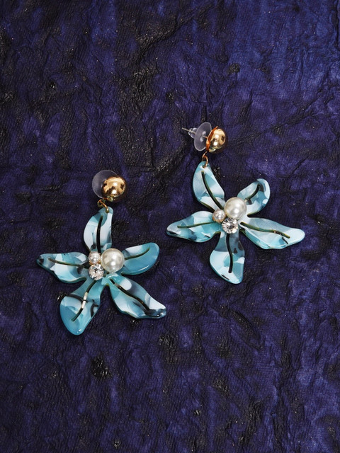 

MIDASKART Blue Contemporary Drop Earrings