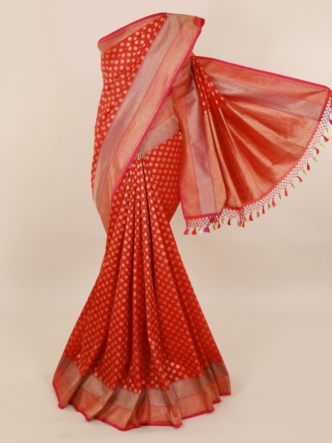 

Pothys Red Pure Silk Woven Design Banarasi Saree