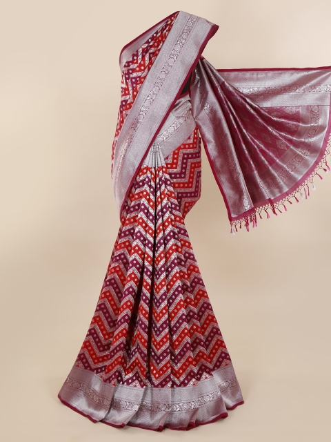 

Pothys Purple & Orange Pure Silk Woven Design Banarasi Saree