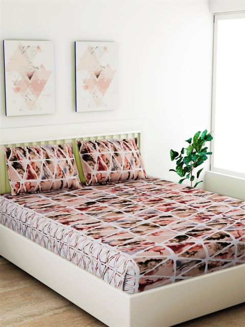 

Salona Bichona Brown & Black Abstract 180 TC Cotton 1 Queen Bedsheet with 2 Pillow Covers