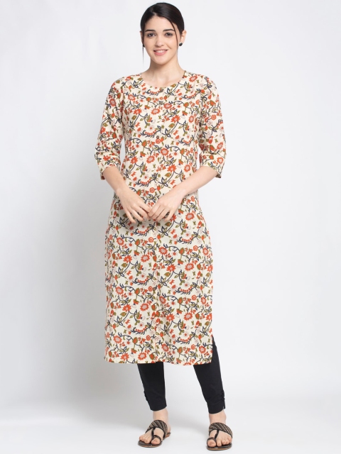 

ALC Creations Women Beige Printed Straight Kurta