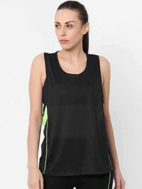 

Tuna London Women Black Solid Round Neck Racer Back T-shirt