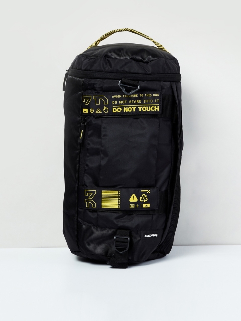 

max Men Black & Yellow Printed Backpack