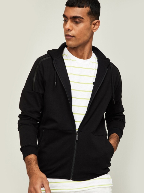 

Kappa Men Black Solid Hooded Sweatshirt