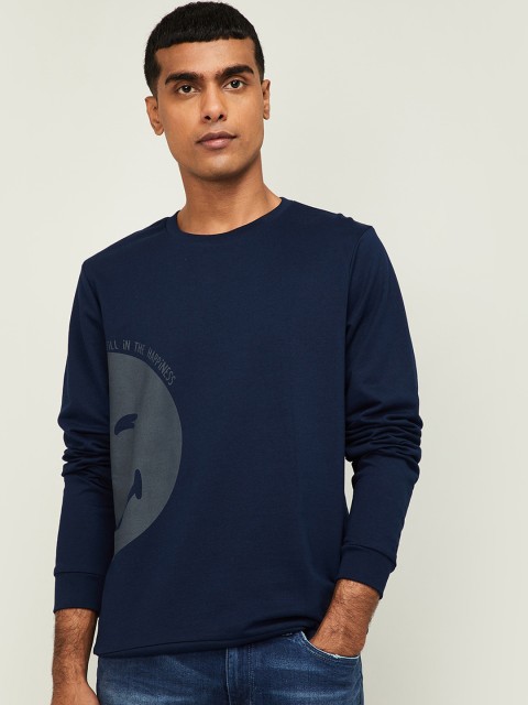 

Smiley World Men Navy Blue Printed Sweatshirt