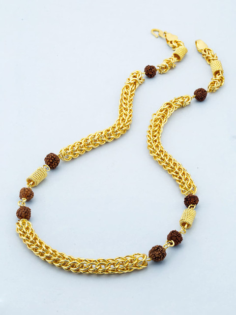 

Dare by Voylla Men Gold-Plated & Brown Snake Link Pattern Chain