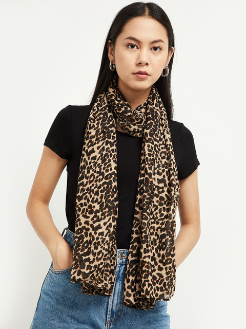 

max Women Brown & Beige Printed Scarf