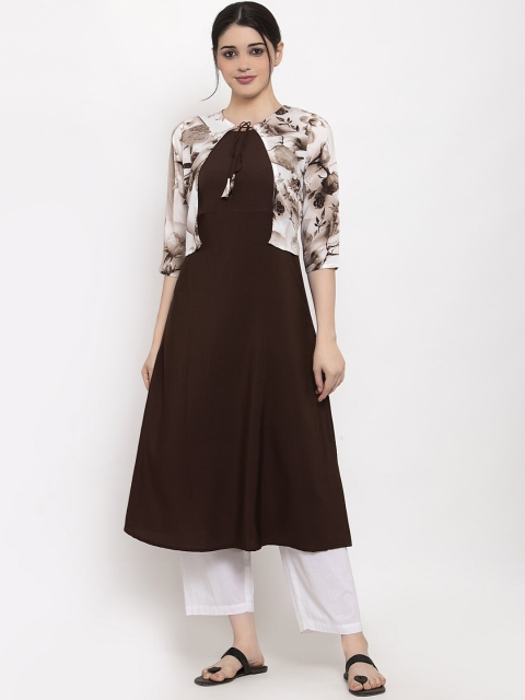 

ALC Creations Women Brown Solid A-Line Kurta