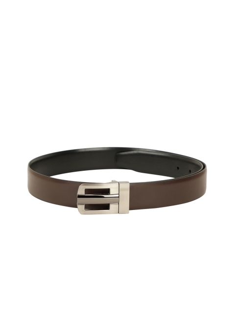 

ZEVORA Men Brown & Black Solid Reversible Belt