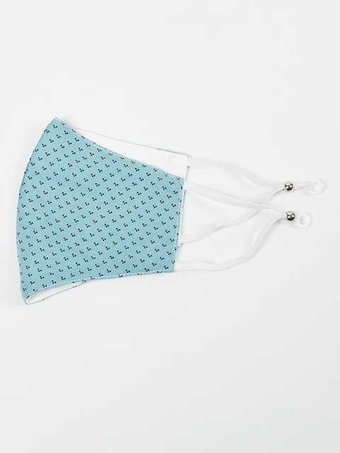 

Ginger by Lifestyle Women Blue & Black Printed Protective Outdoor Face Mask With Hairband