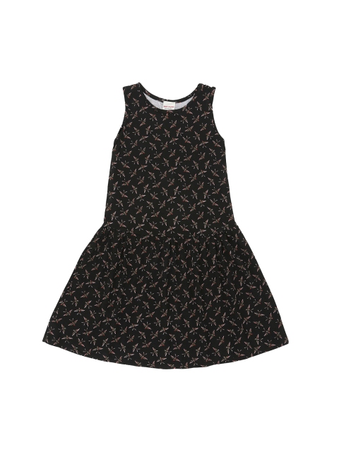 

RAINE AND JAINE Girls Black Printed A-Line Dress