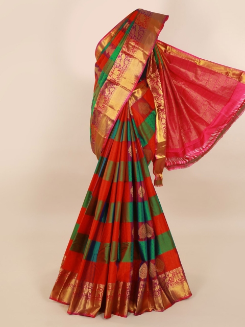 

Pothys Maroon & Green Pure Silk Woven Design Kanjeevaram Saree